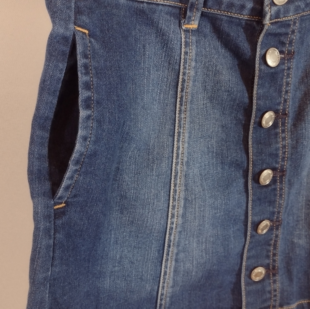 American Eagle Button Front Denim Mini Skirt - 4 - image 6